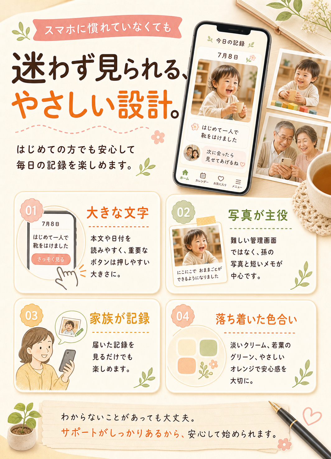 迷わず見られる、やさしい設計。